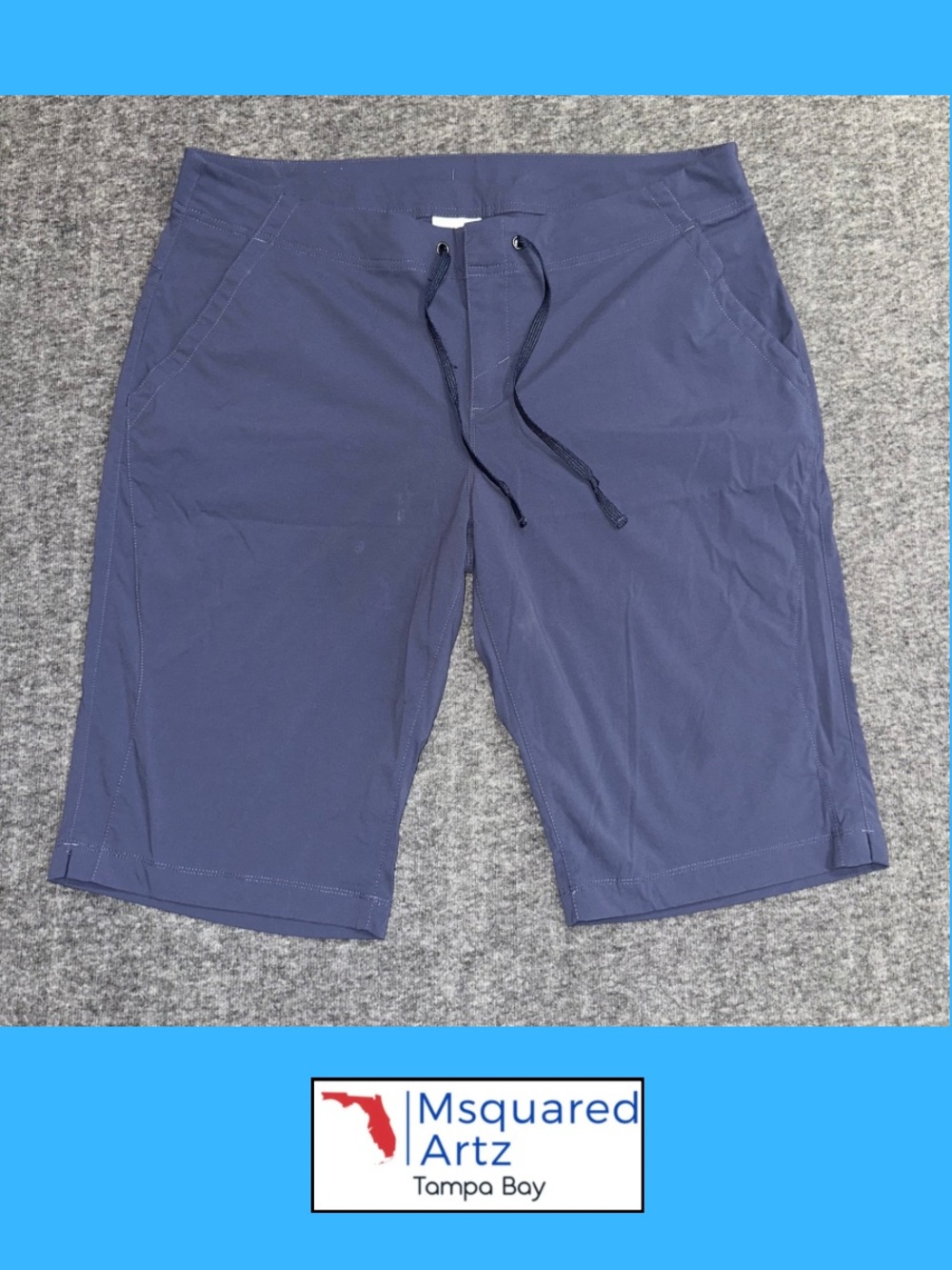 Columbia Women’s 16 Navy Blue Stretch Bermuda Shorts Drawstring Outdoor Hiking